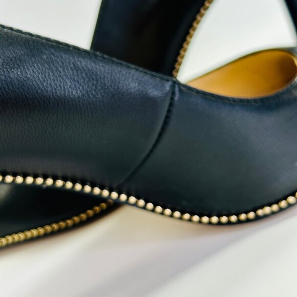 Coach Samantha Leather Black Pump Size 8B Studded Pointed Toe High Heel - Picture 9 of 16